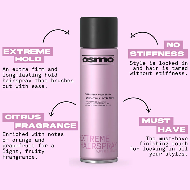 OSMO Extreme Extra Firm Hairspray, 500ml - Image 3