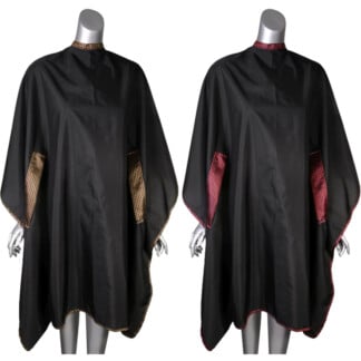 Salon Quality Cape Black with Decorative Arm Holes, Polyester, Studs