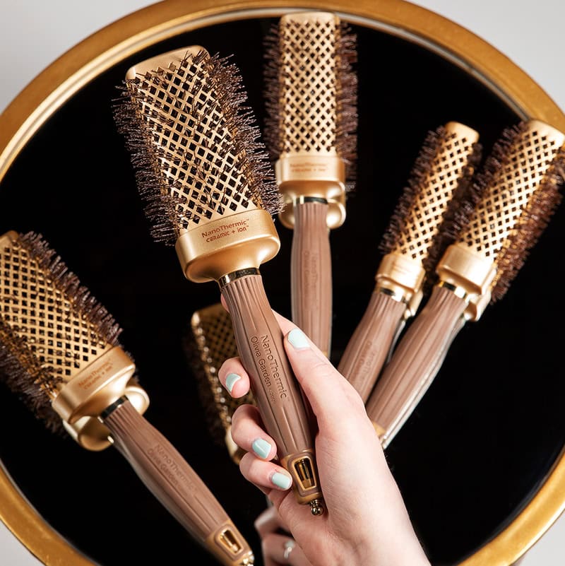 Olivia Garden NanoThermic Ceramic & Ion Square Barrel 3 Brush Basket Set - Image 6