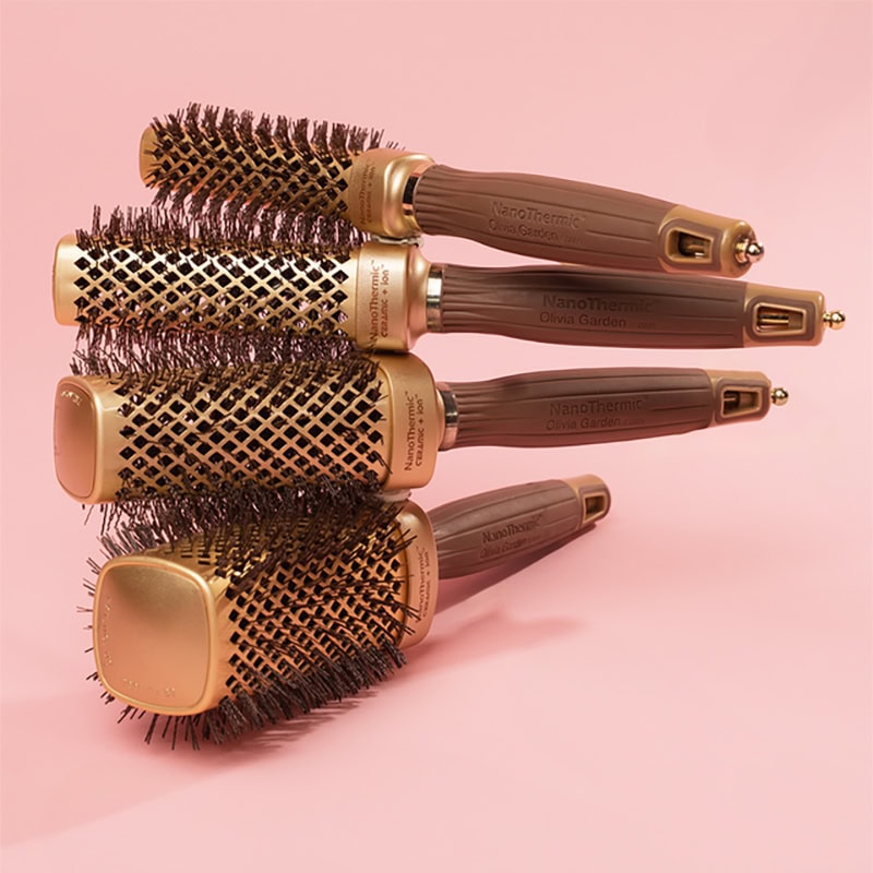 Olivia Garden NanoThermic Ceramic & Ion Square Barrel 3 Brush Basket Set - Image 7