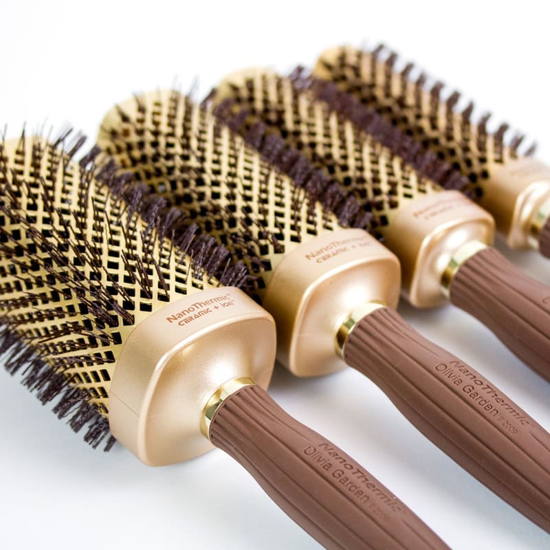 Olivia Garden NanoThermic Ceramic & Ion Square Barrel 3 Brush Basket Set - Image 8