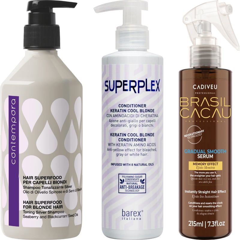 Contempora & Superplex Keratin Cool Blonde Grey Hair Essential Solution