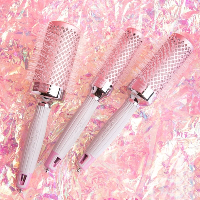 Olivia Garden NanoThermic Ceramic & Ion Breast Cancer Awareness Pink & Grey Brush Collection - Image 7
