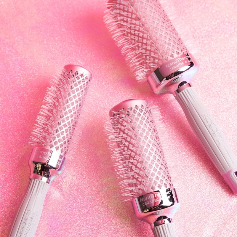 Olivia Garden NanoThermic Ceramic & Ion Breast Cancer Awareness Pink & Grey Brush Collection - Image 8