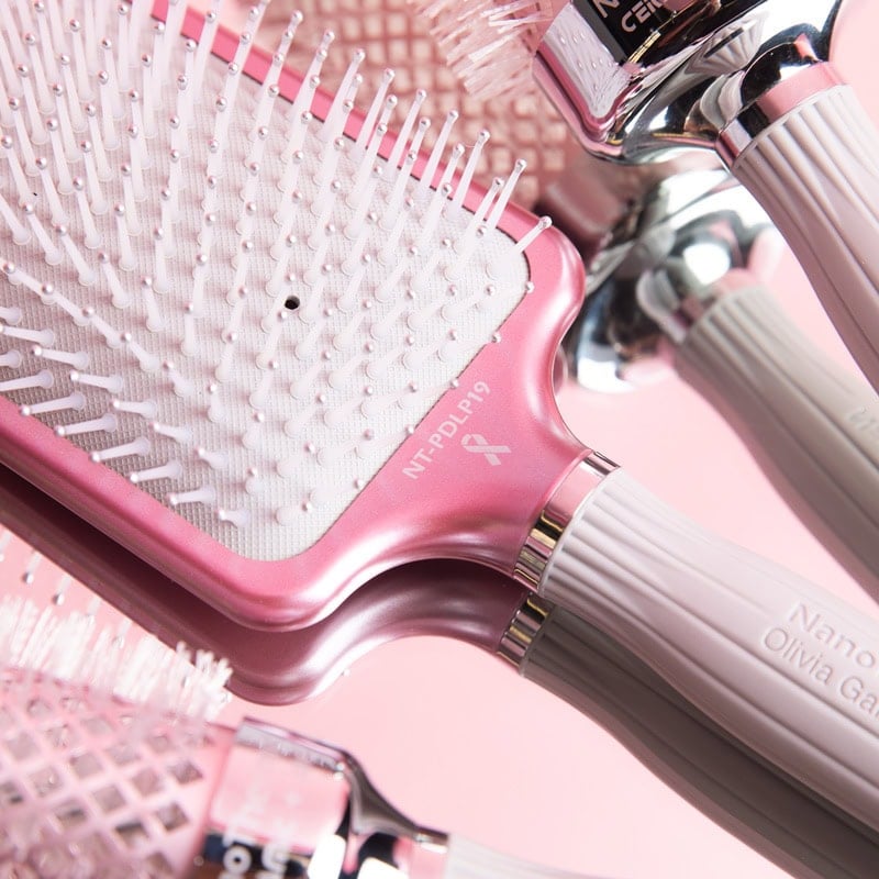 Olivia Garden NanoThermic Ceramic & Ion Breast Cancer Awareness Pink & Grey Brush Collection - Image 9