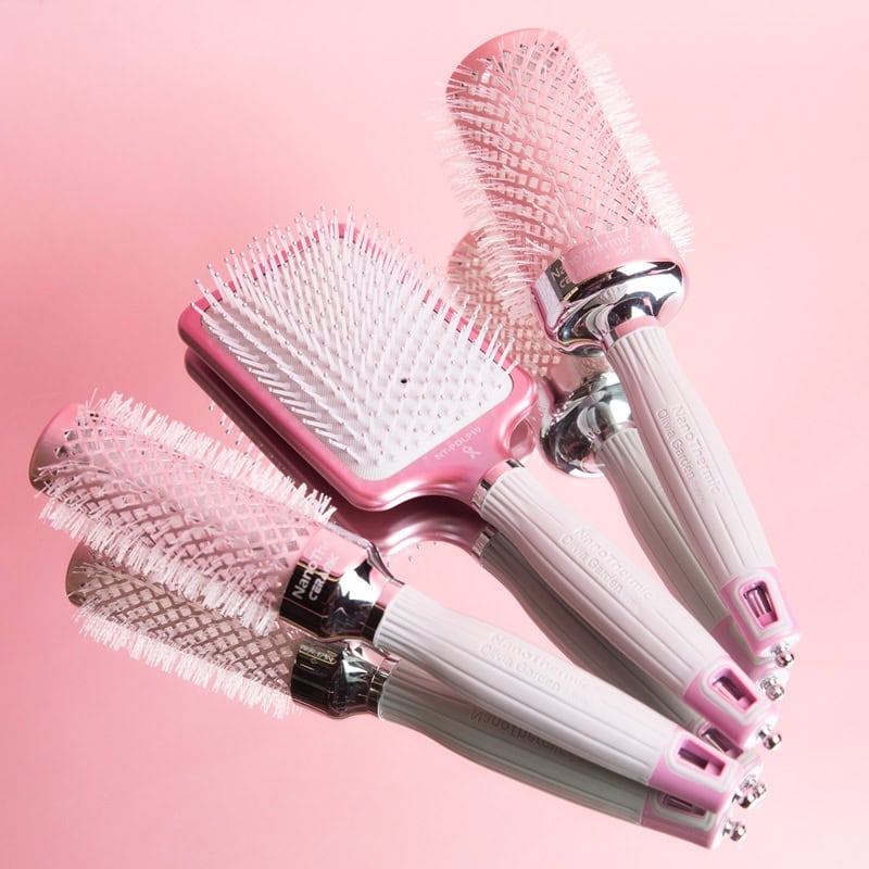 Olivia Garden NanoThermic Ceramic & Ion Breast Cancer Awareness Pink & Grey Brush Collection - Image 10