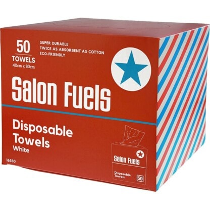 Salon Fuels White Disposable Towels, 40x80cm, 50/Box