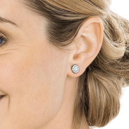 Blomdahl Silver Titanium Earrings - Crystal Halo - Image 2