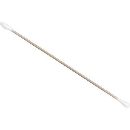Qosmedix Disposable Swab Wooden Cotton Ear Buds, 152mm, 100/Pack