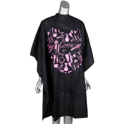 Salon Quality Cape Black & Pink Love & Salon Tools, Studs
