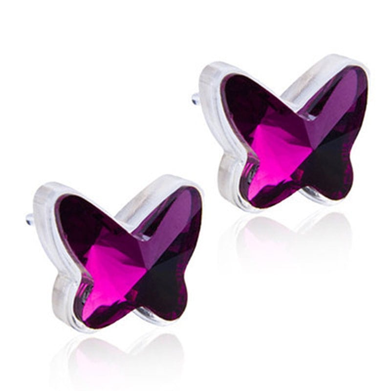Blomdahl Medical Plastic Earrings - Butterfly, Amethyst
