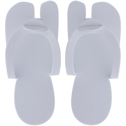 Disposable Slippers Pedicure with Toe Separator, Pair, White