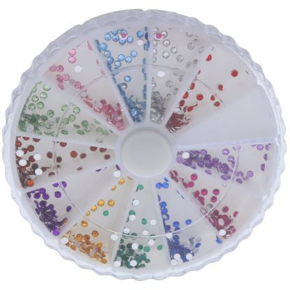 Round Assorted Stone Wheel Nail Art, 12 Colours