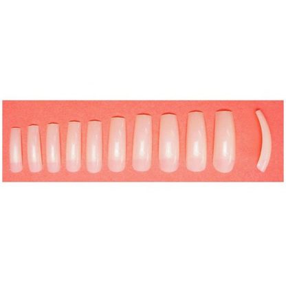 Sina Long Curve Natural Nail Tips, 10 Sizes, 100/Pack