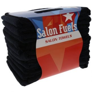 Salon Fuels Micro-Fibre Towels, 40x72cm, 260g, Black, 10/Bag
