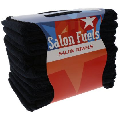 Salon Fuels Micro-Fibre Towels, 40x72cm, 260g, Black, 10/Bag