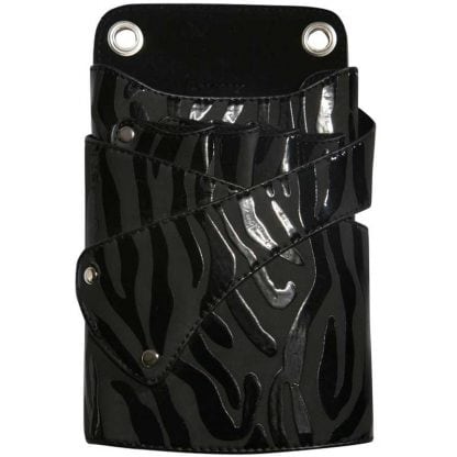 Scissor Pouch - Black & Brown Zebra PVC, Empty
