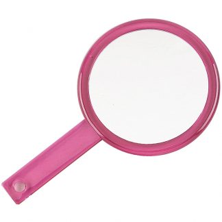 Diane Plastic Handheld Mirror Magnifying 2-Sided Vanity Mirror with Folding Cir