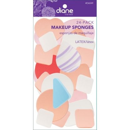 Diane Make-Up Sponges Assorted Shapes & Sizes, 24/Pack