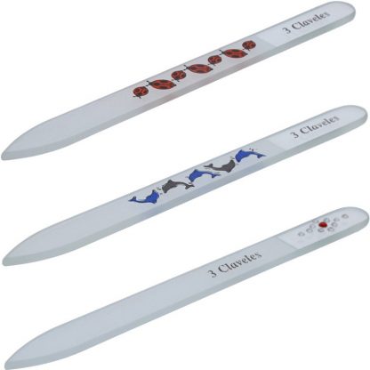 3Claveles Patterned Glass Nail File, 140mm