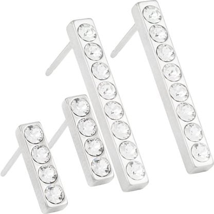 Blomdahl Natural Titanium Earrings - Brilliance Straight Crystal
