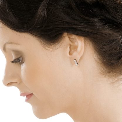 Blomdahl Natural Titanium Earrings - Brilliance Straight Crystal - Image 3