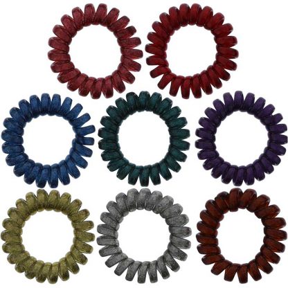 Telephone Cord Coloured Hair Elastics, 10/Pack
