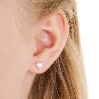 Blomdahl Medical Plastic Earrings - Heart Ruby - Image 2