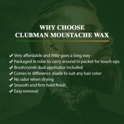Clubman Styling & Colour Moustache Wax, 14g - Image 2