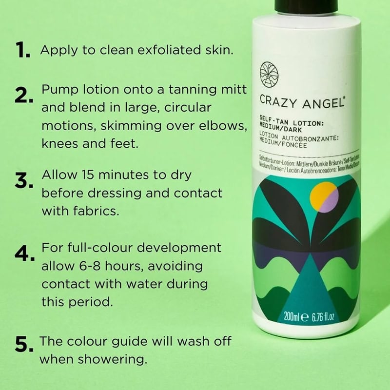 Crazy Angel Self-Tan Lotion: Medium/Dark, 200ml - Image 3