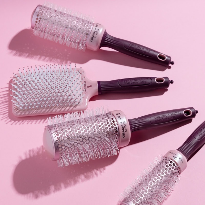 Olivia Garden Ceramic & Ion Thermal Breast Cancer Awareness 2022 Brush Set: 4 Brushes - Image 8