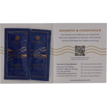 EMERA Blue Shampoo & Conditioner Sachet (7.4ml each)