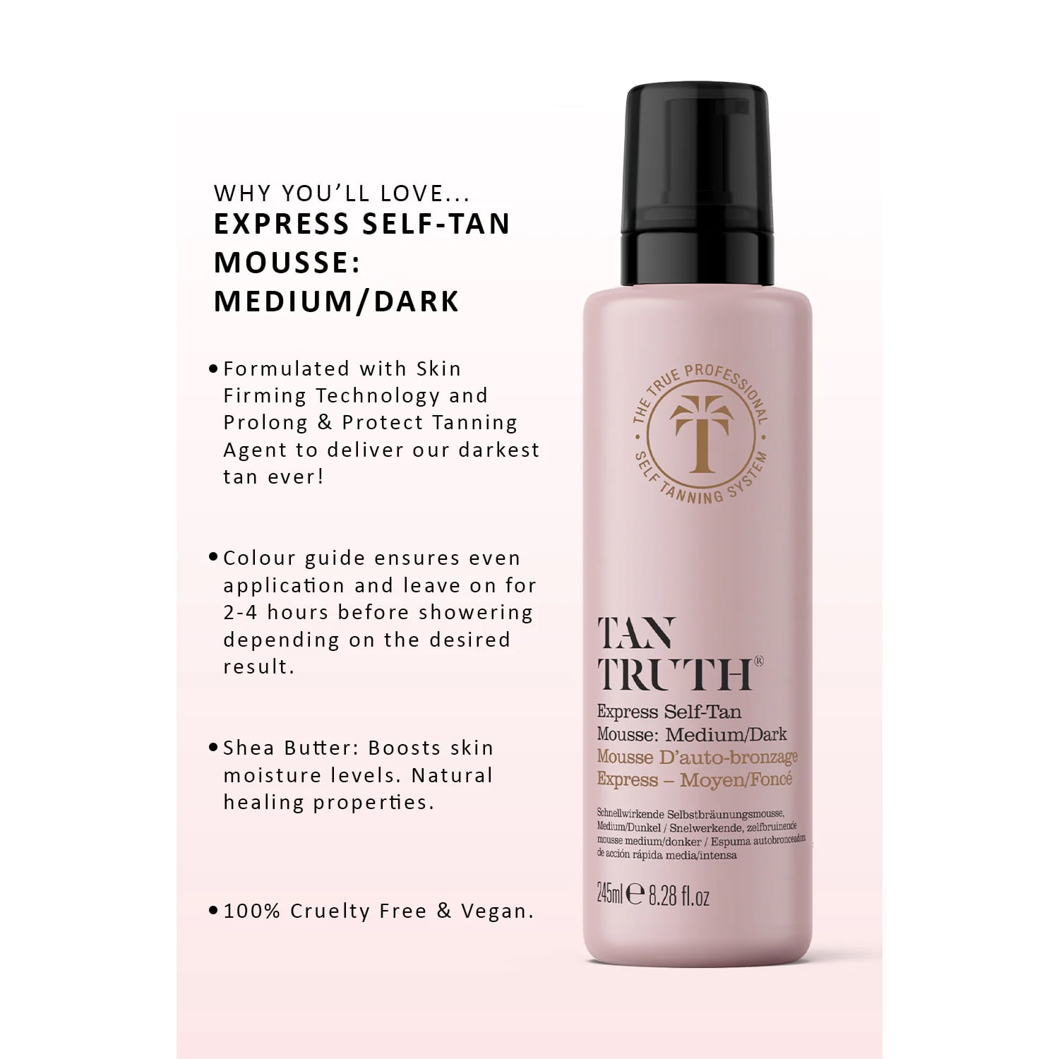 Tan Truth Express Self-Tan Mousse: Medium/Dark, 245ml - Image 4