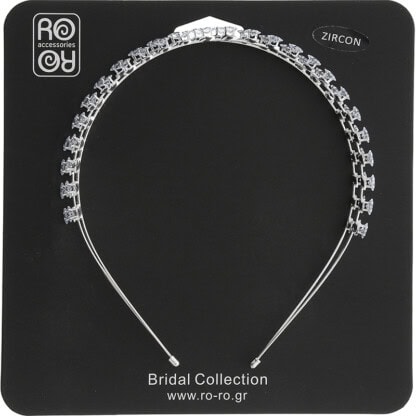 Bridal Headpiece Alice Band with Double Row Square Zircon - Image 2