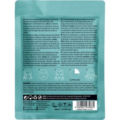 Maskology Professional Facial Sheet Mask â€“ Anti-Ageing Retinol, 1/Pack - Image 2