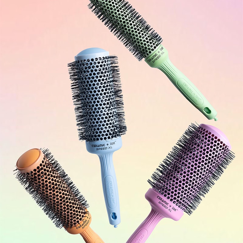 Olivia Garden Ceramic & Ion Speed XL Long Barrel Blossom Brush Collection - Image 6