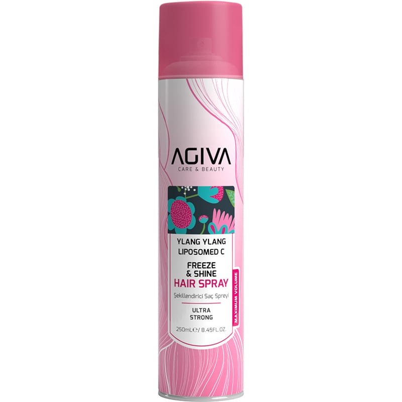 Agiva Ylang Ylang Liposomed C Freeze & Shine Hair Spray for Extremely Damaged & Lifeless Hair, 250ml