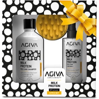 Agiva Milk Protein Pro Care Set for Dry & Damaged Hair, 3 Pieces