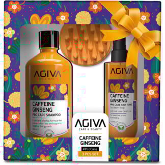 Agiva Caffeine & Ginseng Pro Care Set for Weak Hair Prone to Loss & Shedding, 3 Pieces