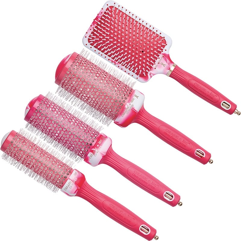 Olivia Garden Ceramic & Ion Thermal Breast Cancer Awareness 2025 Brush Collection